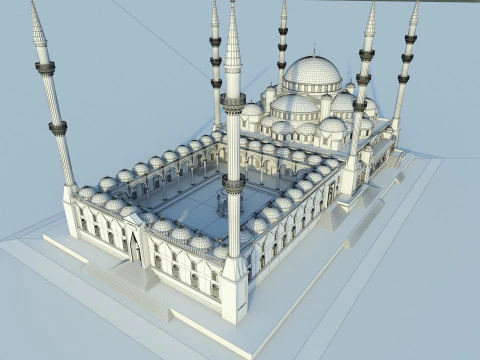Masjid Biru Model 3D