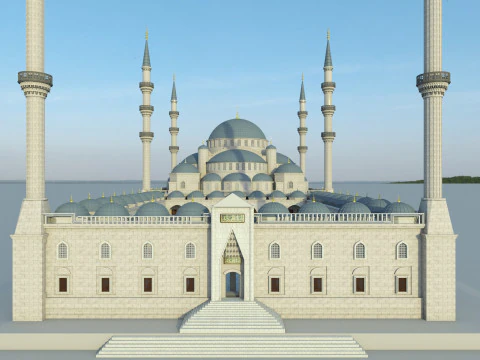 Masjid Biru Model 3D
