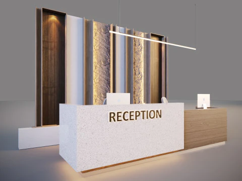 Office Reception Desk 3D Model
