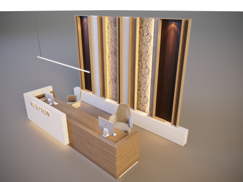 Office Reception Desk 3D-Modell
