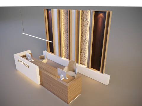Office Reception Desk 3D Model