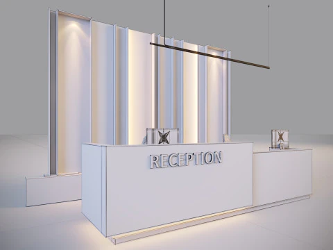 Office Reception Desk 3D Model