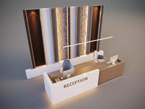 Office Reception Desk 3D-Modell