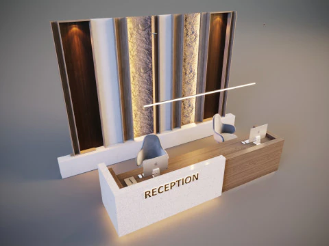 Office Reception Desk 3D Model