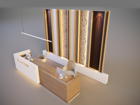 Office Reception Desk 3D-Modell