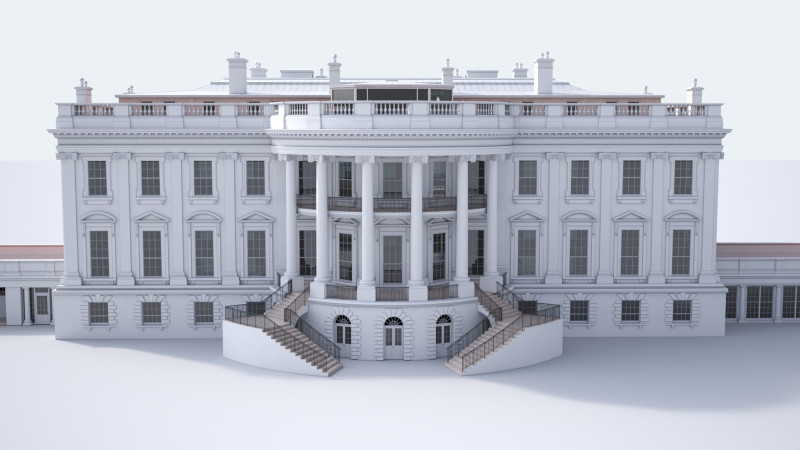 The White House 3D Model .c4d .max .obj .3ds .fbx .stl .blend