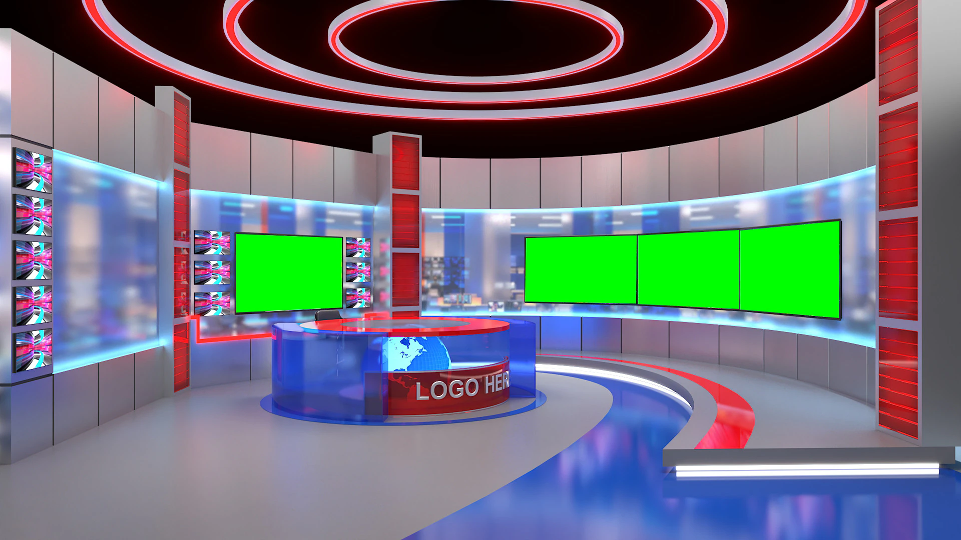 Conjunto de not&iacute;cias do est&uacute;dio de TV Modelo 3D .c4d .max .obj .3ds .fbx .stl .blend 