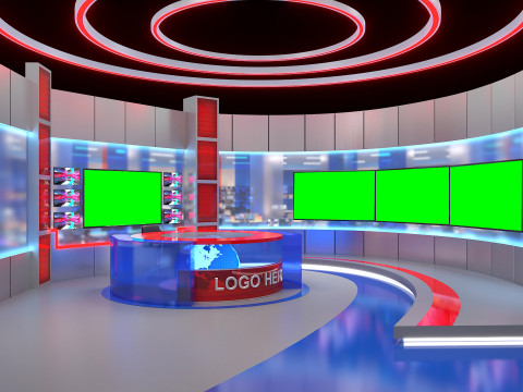 TV Studio news Set 3D 模型