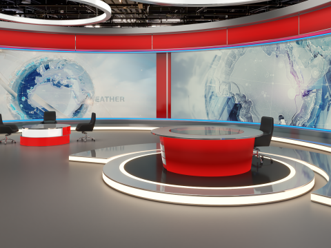 TV Studio News Set 3Dモデル