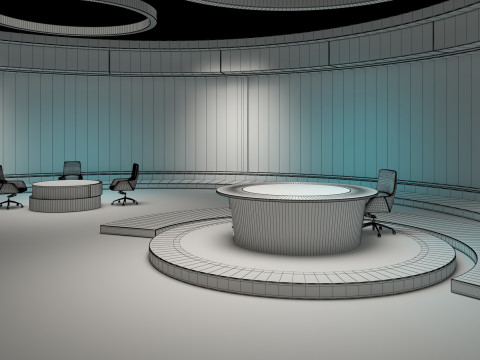 TV Studio News Set 3D Модель