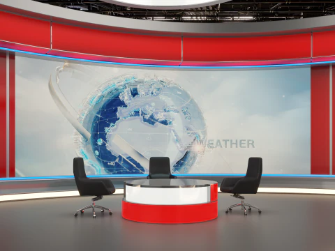 TV Studio News Set 3D Model