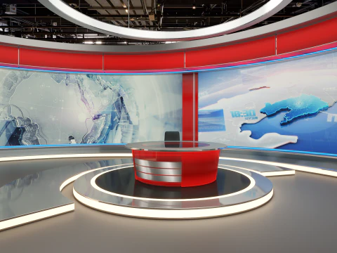 TV Studio News Set 3D Model