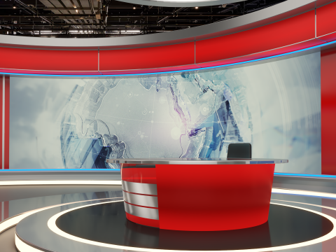 TV Studio News Set 3D Модель