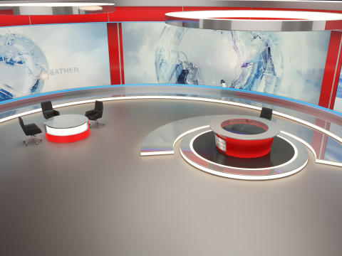 TV Studio News Set 3D Модель