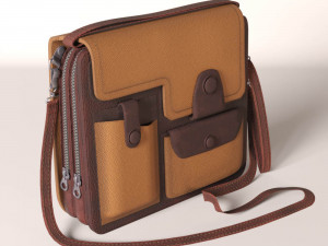 formal leather shoulder bag 3D Model