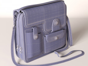 formal leather shoulder bag 3D-Modell