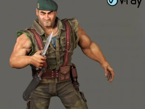 ジャック・オハラ コマンドーのグリーンベレー帽 3Dモデル