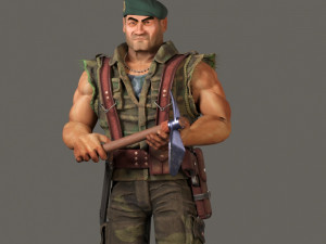 jack ohara the green beret from commandos Modelo 3D
