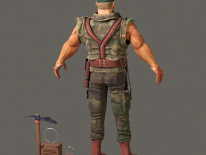 jack ohara the green beret from commandos Modelo 3D