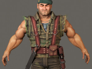 jack ohara the green beret from commandos Modelo 3D