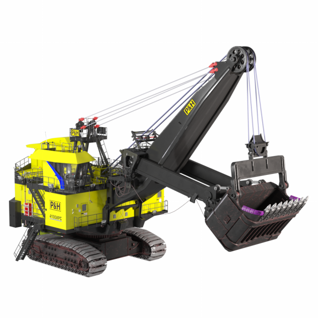excavator ph 4100xpc ac electric rope shovel Model 3D .c4d .max .obj .3ds .fbx .stl .blend 