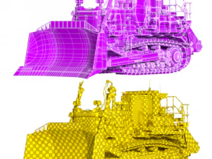komatsu d375a-8 crawler dozer 3D Model
