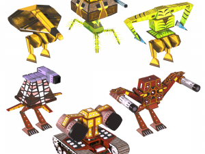 collection of fighter robots for roborumble game 3D Model