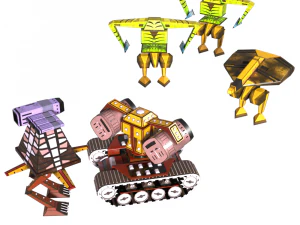 collection of fighter robots for roborumble game 3D Model