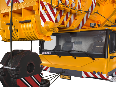 Liebherr Ltm 1500-81 electric mobile crane 3D Модель