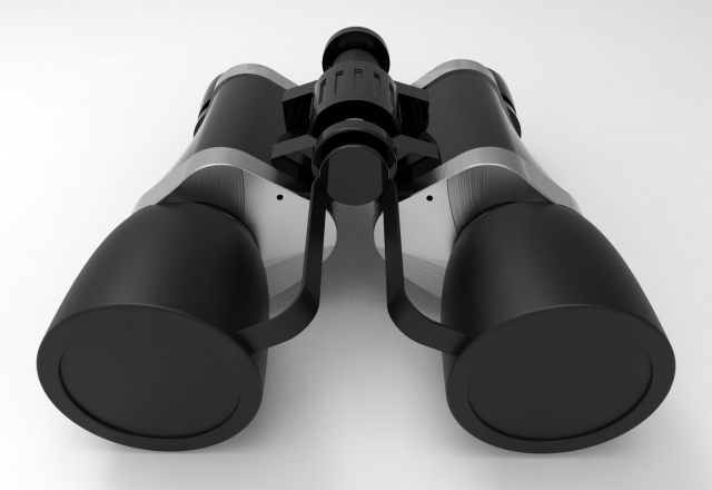 binocular with lens plugs 3D Model .c4d .max .obj .3ds .fbx .stl .blend 