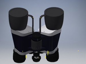 binocular with lens plugs 3D Model