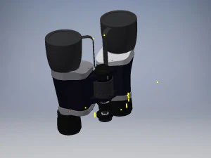 binocular with lens plugs 3D Model
