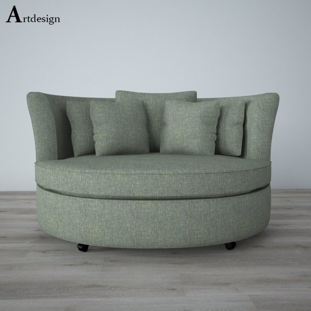 sofa01 3D 模型 .c4d .max .obj .3ds .fbx .stl .blend 