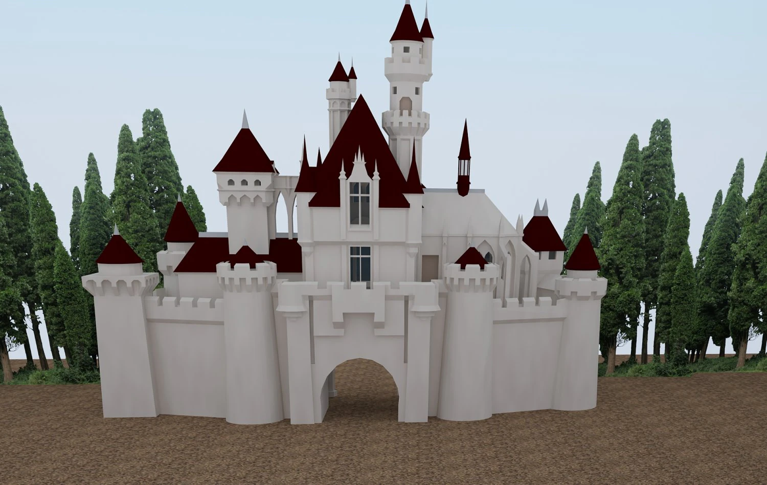 castle for game 3D Model .c4d .max .obj .3ds .fbx .stl .blend 