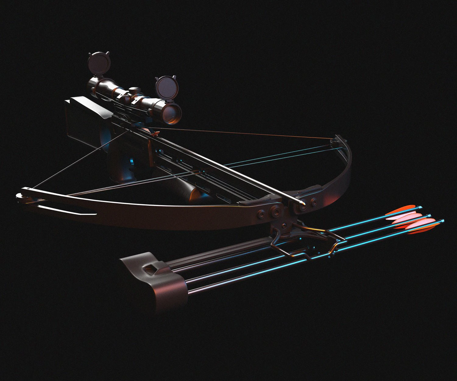 crossbow 3D Model .c4d .max .obj .3ds .fbx .stl .blend 