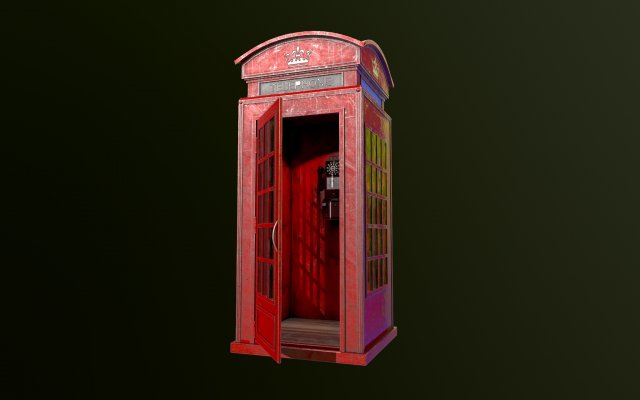 Telephone booth Modèle 3D .c4d .max .obj .3ds .fbx .stl .blend 