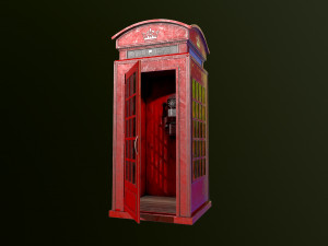 Telephone booth 3D Model