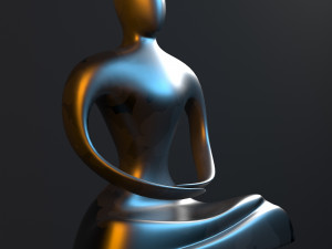 statue of monk Modelo 3D