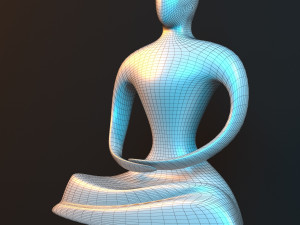 statue of monk Modelo 3D