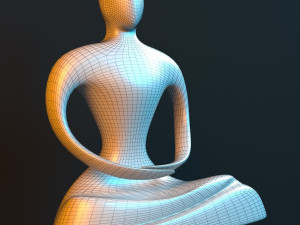 statue of monk Modelo 3D