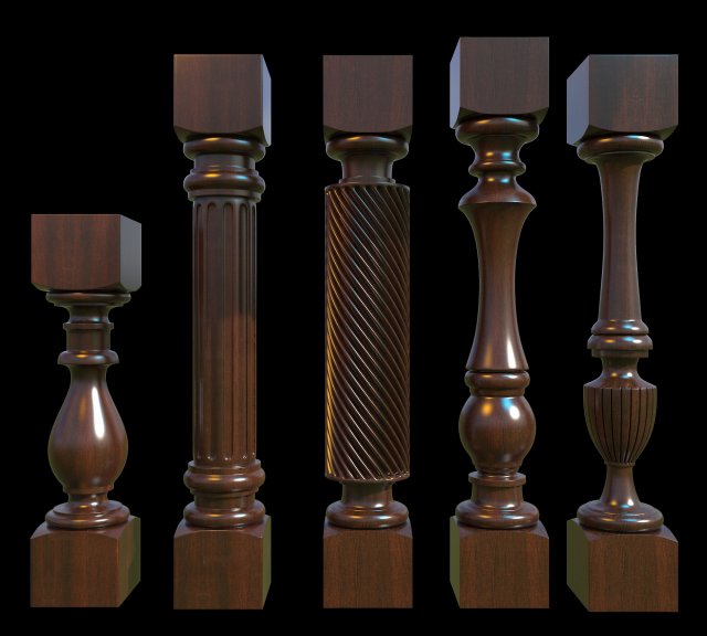 baluster 3D Model .c4d .max .obj .3ds .fbx .stl .blend 