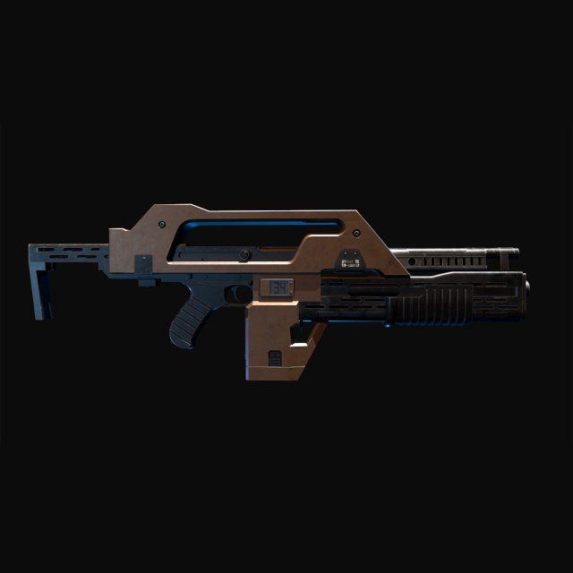 M41a pulse rifle alien Modèle 3D .c4d .max .obj .3ds .fbx .stl .blend 
