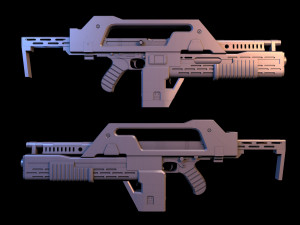 M41a pulse rifle alien Modèle 3D