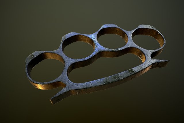 Brass knuckles 3D Модель .c4d .max .obj .3ds .fbx .stl .blend 