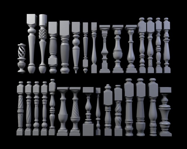 30 baluster Modello 3D .c4d .max .obj .3ds .fbx .stl .blend 