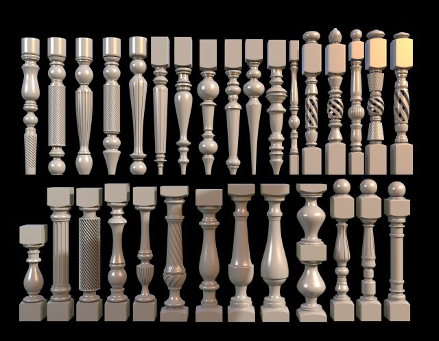 30 baluster Model 3D .c4d .max .obj .3ds .fbx .stl .blend 