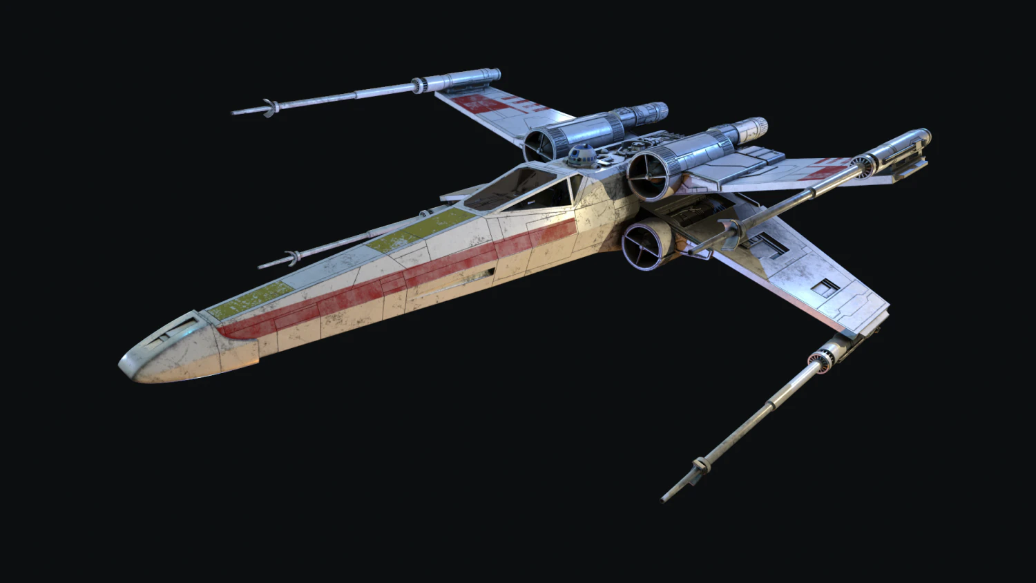X-WING Star Wars Modello 3D .c4d .max .obj .3ds .fbx .stl .blend 