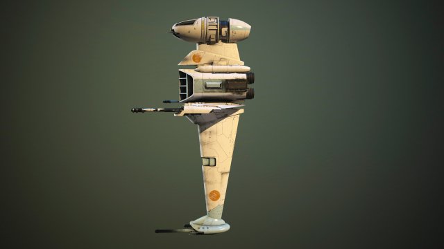 B Wing Star Wars 3D Model .c4d .max .obj .3ds .fbx .stl .blend 