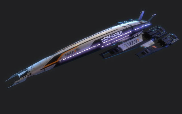 Normandy SR-2 Mass Effect 3D Model .c4d .max .obj .3ds .fbx .stl .blend 