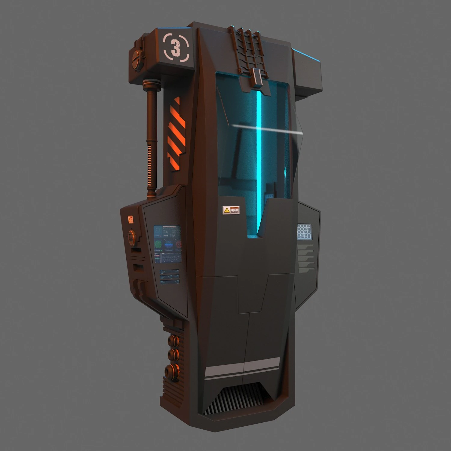 Hypersleep Chamber 3D Model .c4d .max .obj .3ds .fbx .stl .blend 